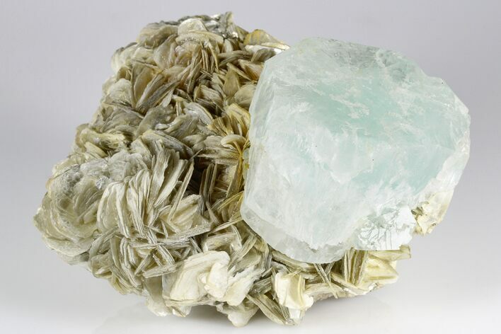 Wide Aquamarine Crystal On Muscovite Matrix - Pakistan #93520